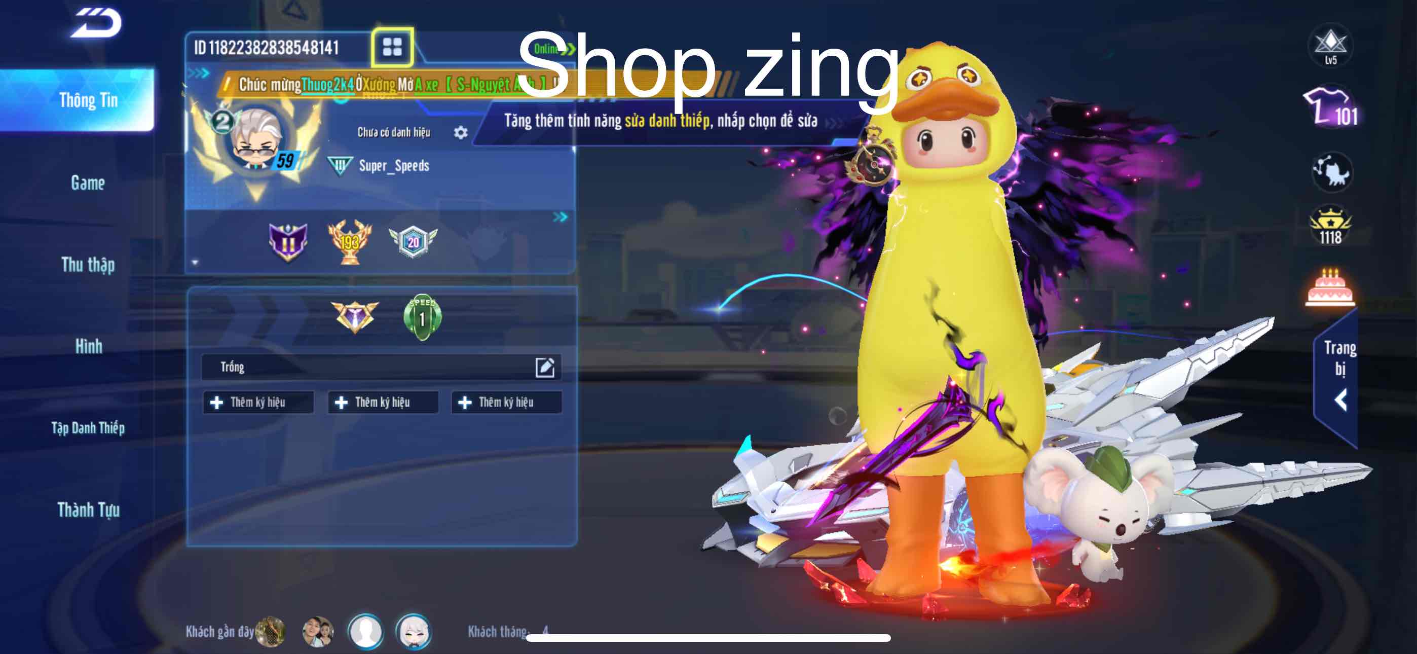 1. Tài khoản Z1811 - hình ảnh túi đồ